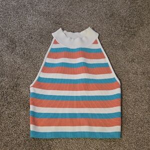 Babaton Striped Sleeveless Knit Top Size Medium